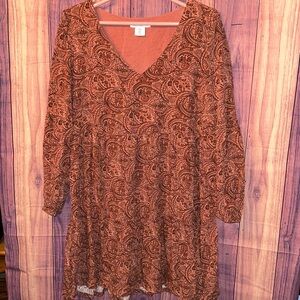 Lucky Brand Terracotta V-Neck Dress